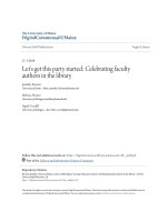 Let-s get this party started- Celebrating faculty authors in the