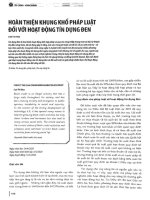 Hoàn thiện khung khổ pháp luật đối với hoạt động tín dụng đen 