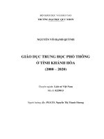 Giáo dục trung học phổ thông ở tỉnh khánh hòa (2000   2020) 