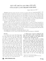 Bàn về những giá trị cốt lõi của luật cạnh tranh năm 2018 mấy ý kiến về thúc đẩy sự tham gia của các bên liên quan trong bảo vệ tài nguyên nước bền vững ở việt nam 