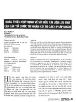 Hoàn thiện quy định về sở hữu tài liệu lưu trữ của các tổ chức tư nhân có tư cách pháp nhân 