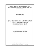 Quan hệ việt nam   liên bang nga trên lĩnh vực kinh tế giai đoạn 2001   2017  