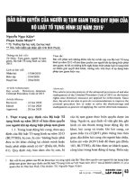 Bảo đảm quyền của người bị tạm giam theo quy định của bộ luật tố tụng hình sự năm 2015 