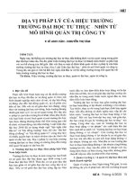 Địa vị pháp lý của hiệu trưởng trường đại học tư thục   nhìn từ mô hình quản trị công ty 