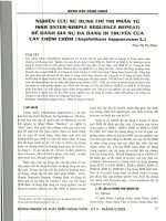 Nghiên cứu sử dụng chỉ thị phân tử ISSR (inter –simple sequence repeat) để đánh giá sự đa dạng di truyền của cây chôm chôm (nephelium lappaceum l 