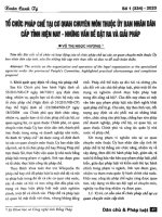 Tổ chức pháp chế tại cơ quan chuyên môn thuộc ủy ban nhân dân cấp tỉnh hiện nay   những vấn đề đặt ra và giải pháp 