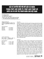 Bảo vệ quyền đối với dữ liệu cá nhân trong pháp luật quốc tế, pháp luật ở một số quốc gia và giá trị tham khảo cho việt nam 