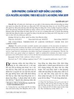 Đơn phương chấm dứt hợp đồng lao động của người lao động theo bộ luật lao động năm 2019 