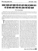Hoàn thiện quy định của bộ luật hình sự năm 2015 về tội đưa chất thải và lãnh thổ việt nam 