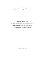 Tài liệu giảng dạy Tiếng Anh chuyên ngành Quản trị kinh doanh (Ngành/Nghề: Quản trị kinh doanh - Trình độ: Cao đẳng/Trung cấp) - Trường CĐ Kinh tế - Kỹ thuật Vinatex TP. HCM (2021)