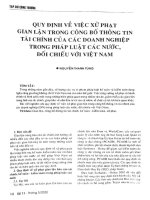 Quy định về việc xử phạt gian lận trong công bố thông tin tài chính của các doanh nghiệp trong pháp luật các nước, đối chiếu với việt nam 