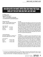Bảo đảm quyền con người, quyền công dân trong tình trạng khẩn cấp theo quy định của pháp luật việt nam 