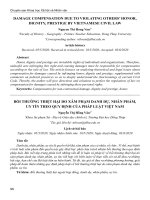 Bồi thường thiệt hại do xâm phạm danh dự, nhân phẩm, uy tín theo quy định của pháp luật việt nam 