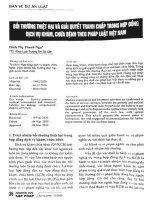 Bồi thường thiệt hại và giải quyết tranh chấp trong hợp đồng dịch vụ khám, chữa bệnh theo pháp luật việt nam 