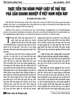 Thực tiễn thi hành pháp luật về thủ tục phá sản doanh nghiệp ở việt nam hiện nay 