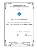 Xây dựng hệ thống thông tin địa lý về hạ tầng giao thông bộ thành phố Cần Thơ