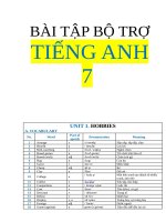 Bài tập tiếng anh 7 sách global success 
