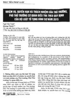 Nhiệm vụ, quyền hạn và trách nhiệm của thủ trưởng, phó thủ trưởng cơ quan điều tra theo quy định của bộ luật tố tụng hình sự năm 2015 