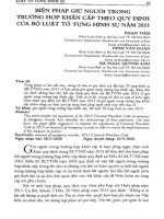 Biện pháp giữ người trong trường hợp khẩn cấp theo quy định của bộ luật tố tụng hình sự năm 2015 