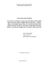 SKKN Sưu tầm và sử dụng ca dao, tục ngữ để dạy kiến thức về kĩ thuật nông nghiệp trong chương 1 – Tr...