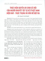 Thực hiện quyến an sinh xã hội của người khuyết tật tự kỷ ở việt nam hiện nay 