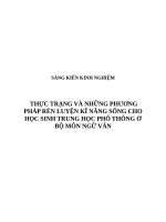 Thực trạng và những phương pháp rèn luyện kĩ năng sống cho học sinh trung học phổ thông ở bộ môn ngữ văn 