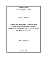 Nghiên cứu thành phần loài và một số đặc điểm sinh thái của các loài dơi (mammalia chiroptera) tại khu danh thắng ngũ hành sơn, đà nẵng 