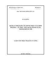 Luận văn thạc sĩ quản lý công  quản lý nhà nước về chứng thực của ủy ban nhân dân phường – từ thực tiễn quận thanh xuân, thành phố hà nội 