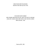 SÁNG KIẾN KINH NGHIỆM một số BIỆN PHÁP rèn kĩ NĂNG  PHÁT âm CHUẨN CHO học SINH lớp 1 TRONG PHÂN môn TIẾNG VIỆT CHƯƠNG TRÌNH mới năm 2022 – 2023