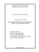 (SKKN HAY NHẤT) một số biện pháp nâng cao hiệu quả công tác chủ nhiệm lớp 10 