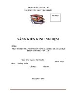(SKKN HAY NHẤT) một số biện pháp góp phần nâng cao hiệu quả dạy học phân môn học vần lớp 1 