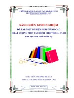 (SKKN HAY NHẤT) một số biện pháp nâng cao chất lượng môn tạo hình cho trẻ 3 4 tuổi, trường mầm non hoa lan  