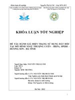 ĐÁNH GIÁ HIỆN TRẠNG sử DỤNG đất dốc tại mô HÌNH NNST THƯỢNG UYỂN   HEPA, SPERI HƯƠNG sơn   hà TĨNH 