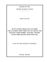 Quản lý hoạt động đào tạo nghề cho lao động nông thôn tại các trung tâm giáo dục nghề nghiệp   giáo dục thường xuyên trên địa bàn tỉnh vĩnh long 