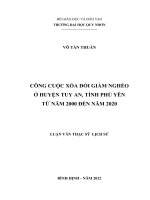 Công cuộc xóa đói giảm nghèo ở huyện tuy an, tỉnh phú yên từ năm 2000 đến năm 2020 