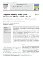 application of different scoring systems and their value in pediatric intensive care unit 