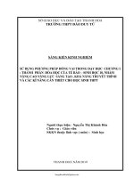 Sử dụng phương pháp đóng vai trong dạy học: Chương 1: Thành phần hóa học của tế bào- Sinh học 10 nhằ...