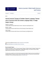 Animal Assisted Therapy in Pediatric Speech-Language Therapy with
