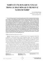 Nghiên cứu ứng dụng khung năng lực trong các hoạt động quản trị nhân sự tại doanh nghiệp 