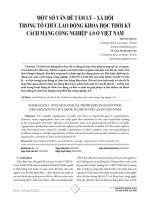 Một số vấn đề tâm lý – xã hội trong tổ chức lao động khoa học thời kỳ cách mạng công nghiệp 4 0 ở việt nam 