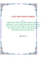 (SKKN HAY NHẤT) một số giải pháp giúp học sinh giải nhanh, chính xác các câu hỏi thực hành liên quan đến công thức kết hợp với kĩ năng sử dụng máy tính cầm tay 