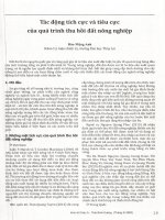 Tác động tích cực và tiêu cực của quá trình thu hồi đất nông nghiệp 