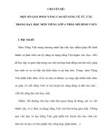 (SKKN HAY NHẤT) chuyên đề một số giải pháp nâng cao kĩ năng về từ, câu trong dạy học môn tiếng lớp 4 theo mô h̀nh vnen 