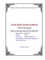 Tài liệu Một số kinh nghiệm nâng cao hiệu quả công tác chủ nhiệm lớp