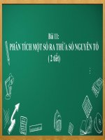 Giáo án trình chiếu môn toán 6 sách cánh diều bài 11 phân tích ra thừa số nguyên tố   t1,2 