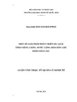 Luận văn thạc sỹ - Phát triển du lịch tại tỉnh Viêng Chăn, Cộng hoà Dân chủ Nhân dân Lào