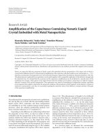 amplification of the capacitance containing nematic liquid crystal embedded with metal nanoparticles 