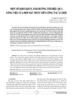 Một số khó khăn ảnh hưởng tới hiệu quả công việc của đội ngũ nhân viên công tác xã hội 