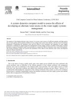 a system dynamics computer model to assess the effects of developing an alternate water source on the water supply systems management 