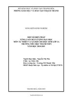 Một số biện pháp nâng cao chất lượng dạy học môn tự nhiên và xã hội cho học sinh lớp 3A trường tiểu...